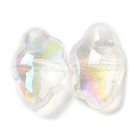 Placcatura uv perline acriliche iridescenti arcobaleno trasparenti OACR-C016-31C-1