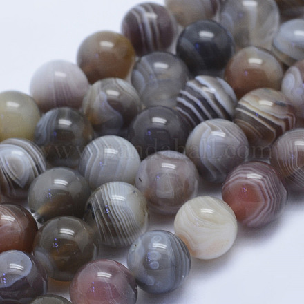 Chapelets de perles en agate naturelle du Botswana G-L478-41-10mm-1
