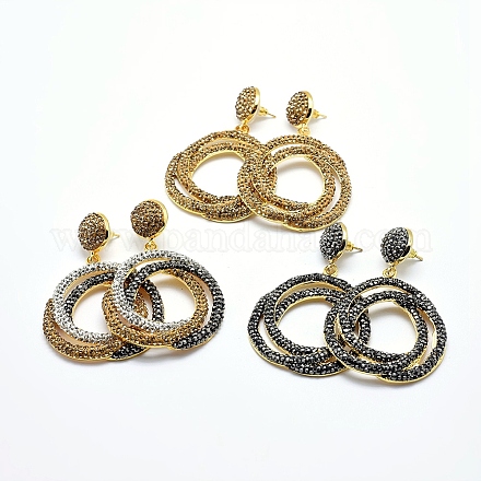 Brass Dangle Earrings EJEW-E217-18-1
