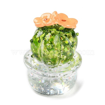 Cactus in vaso con simulazione di resina trasparente DJEW-F019-02C-1