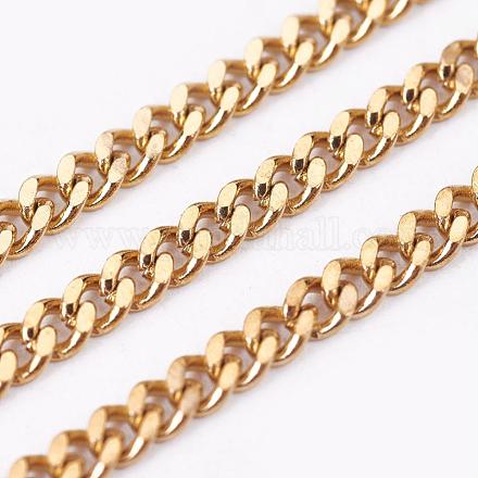Ion Plating(IP) 304 Stainless Steel Twisted Chains Curb Chains CHS-H007-39G-1
