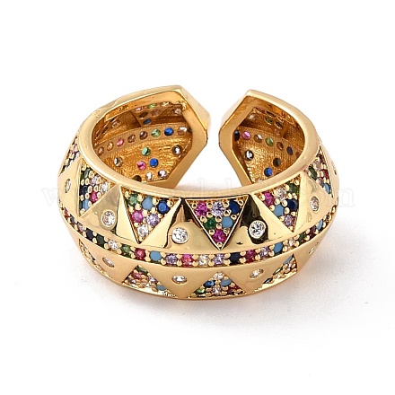 Красочное кольцо с куполом из кубического циркония для нее X-RJEW-C017-02G-RS-1