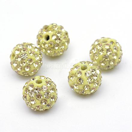 Perles en strass pavé d'argile polymère RB-Q197-10mm-24-1