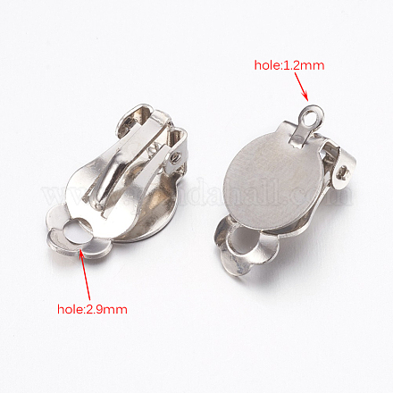 Brass Clip-on Earring Settings KK-K225-06-P-1