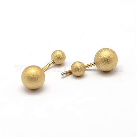 Textured 316L Stainless Steel Ball Belly Navel Rings Studs Body Piercing Jewelry AJEW-G008-B-08G-1