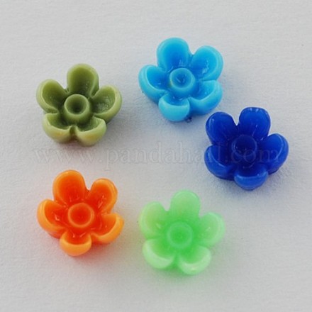 Mixed Resin Flower Cabochons X-CRES-B3033-M-1