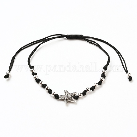 (Schmuckpartys im Fabrikverkauf) Verstellbare Armbänder aus geflochtenen Perlen aus Nylonfaden BJEW-JB05590-01-1