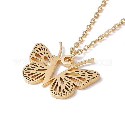 Ожерелье с подвеской в виде бабочки NJEW-C026-01G-V-1