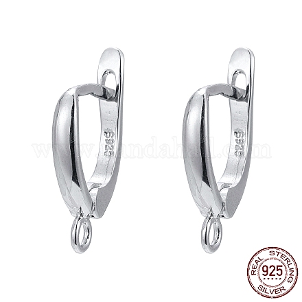 Rhodium Plated 925 Sterling Silver Leverback Earrings STER-K168-003P-1