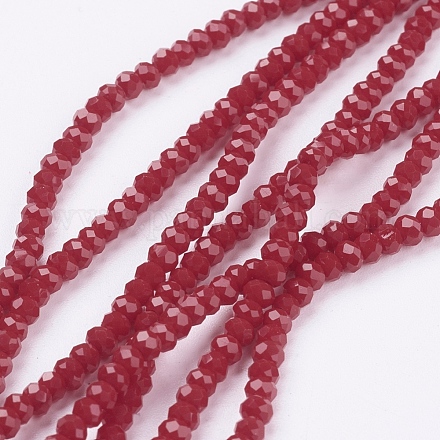 Faceted Imitation Jade Glass Rondelle Beads Strands X-GLAA-F003-A03-1