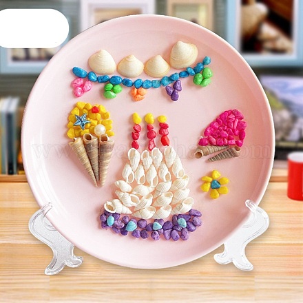 Pintura de pasta de disco de concha de concha de patrón de pastel de diy para niños DIY-P035-02-1