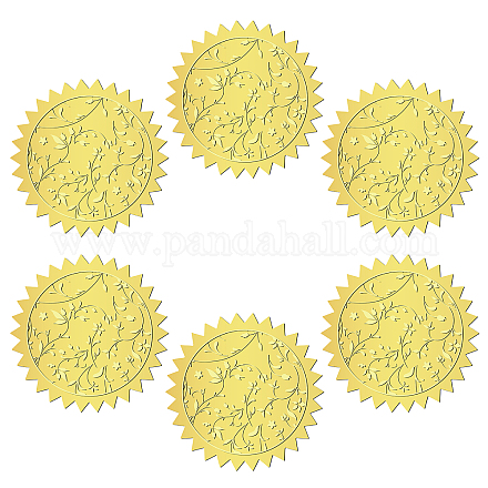 12 hoja de pegatinas autoadhesivas en relieve de lámina dorada. DIY-WH0451-024-1