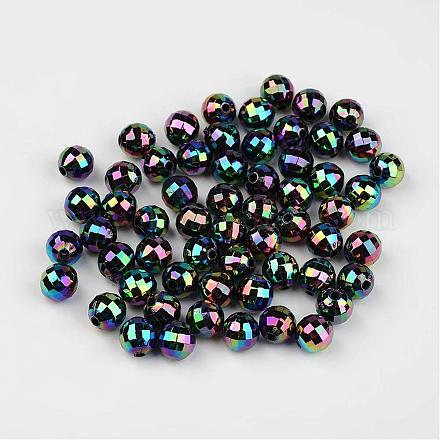 Facettierte bunte umweltfreundliche runde Perlen aus Polystyrolacryl SACR-K001-8mm-45-1