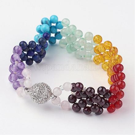 Bracelets de pierres précieuses de chakra BJEW-JB02569-1