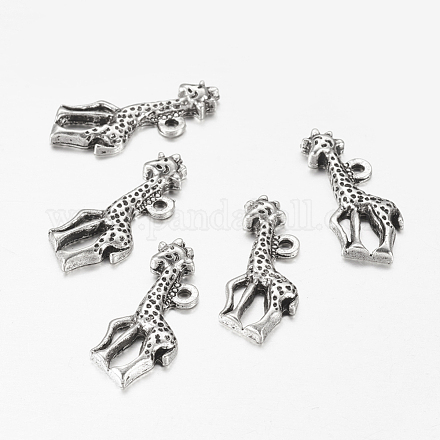 Antique Silver Color Tibetan Style Giraffe Pendants X-LF10577Y-1