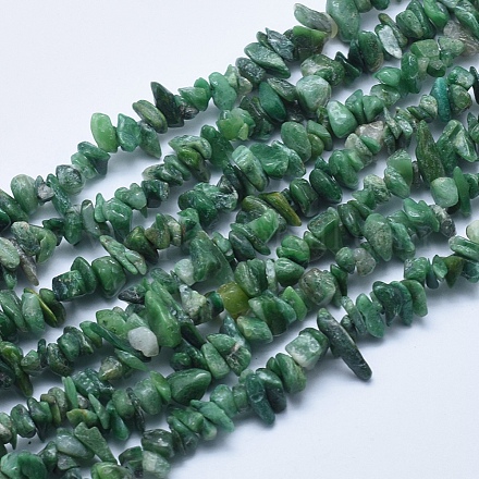 Cordón natural serpentina / verde cuentas de piedra hebras G-E447-L-18-1