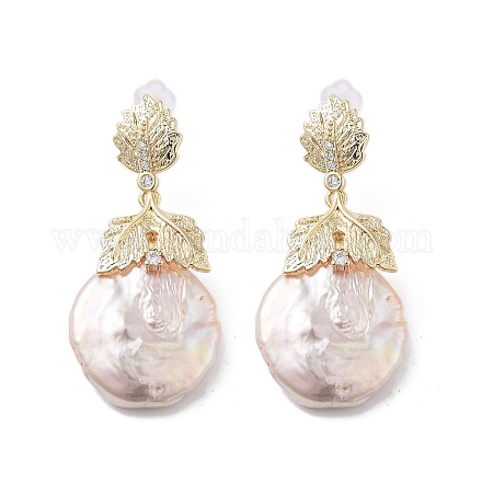 Orecchini pendenti con perle naturali EJEW-P256-22G-1