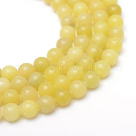 Runde natürliche Topazjade Perle Stränge gefärbt G-R345-8mm-10-1