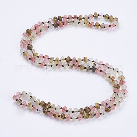 Natural Watermelon Skin Beaded Multi-use Necklaces/Wrap Bracelets NJEW-K095-B07-1