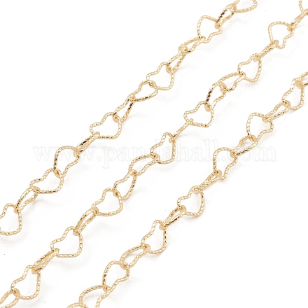 Brass Hollow Heart Link Chains CHC-M025-23G-1