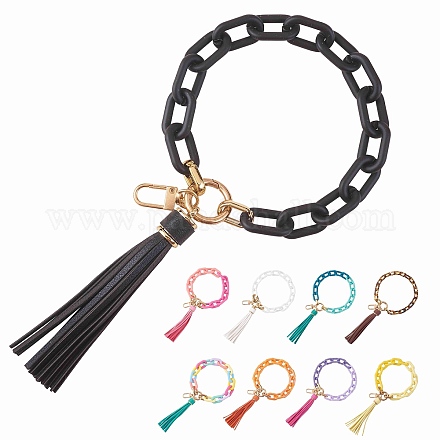 Porte-clés bracelet à maillons de chaîne HJEW-SW00013-05-1