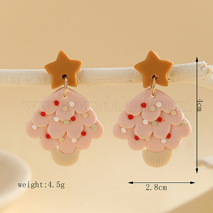 Weihnachtsbaum-Ohrstecker aus Polymer-Ton&nbsp;FS-WGEB455-02-1