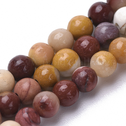 Chapelets de perles en mokaite naturel G-S281-37-3mm-1