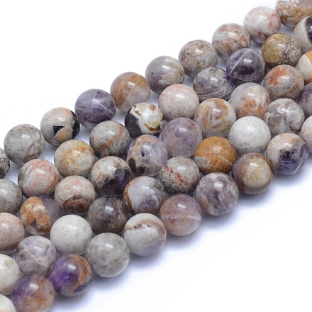 Brins de perles d'améthyste à chevrons naturels G-L552H-06B-1