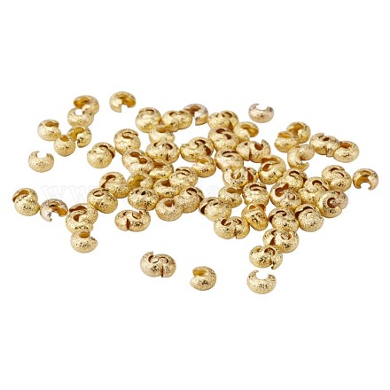 Brass Crimp Beads Covers KK-PH0004-19G-NF-1