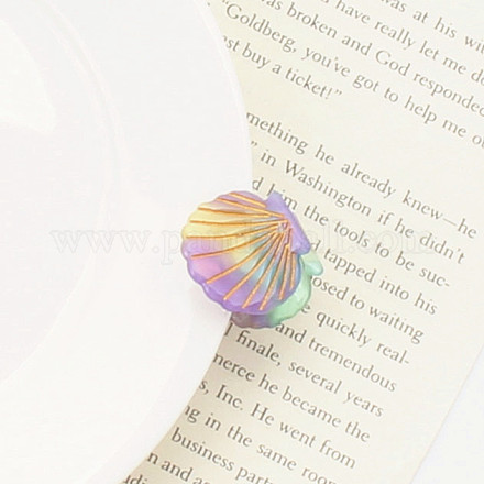 Cellulose Acetate(Resin) Shell Shape Hair Claw Clips OHAR-PW0003-029E-1