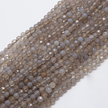 Natural Agate Round Beads Strand G-L084-4mm-08-1