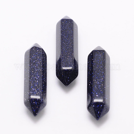 Perlas de piedra dorada azul sintética G-K011-30mm-01-1