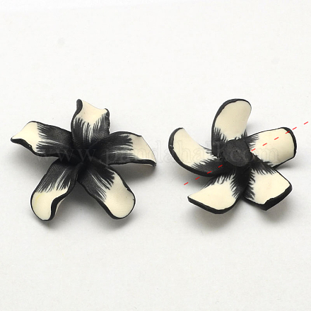 Handmade Polymer Clay Big 3D Flower Plumeria Beads CLAY-Q197-40mm-01D-1