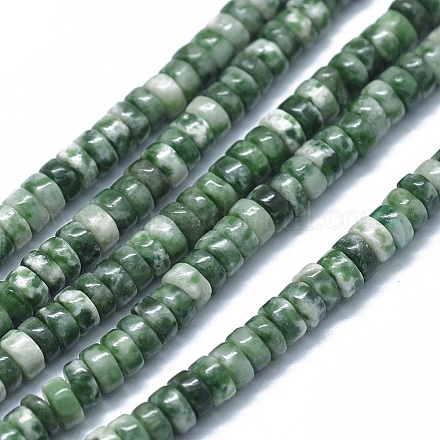 Chapelets de perles en jaspe à pois verts naturels G-F631-A07-1