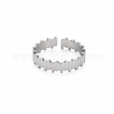 304 anello per polsino aperto con strisce in acciaio inossidabile per donna RJEW-S405-233P-1