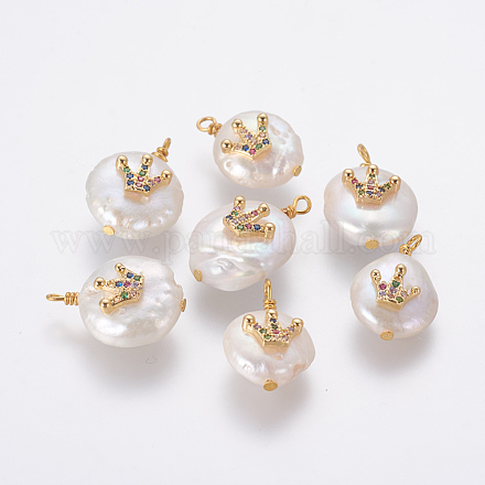 Colgantes naturales de perlas cultivadas de agua dulce PEAR-F014-03G-A-1