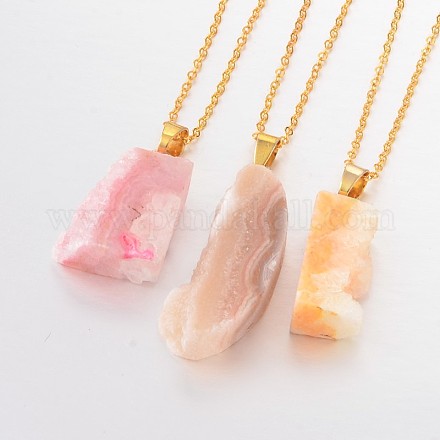 Golden Plated Brass Necklaces NJEW-JN01413-1