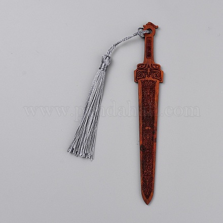 Lesezeichen aus Holzschwert&nbsp;AJEW-WH0348-579A-1