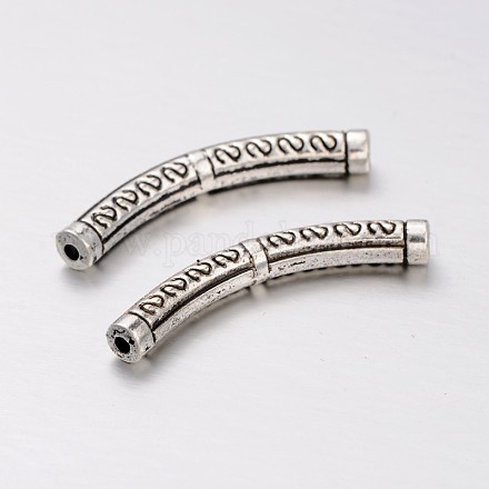Tibetan Style Alloy Curved Tube Beads PALLOY-J514-37AS-1