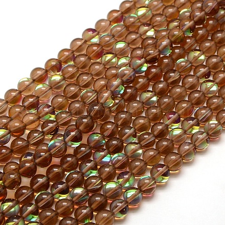 Synthetic Moonstone Beads Strands G-F143-12mm-08-1