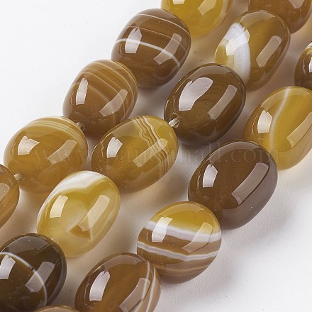 Chapelets de perles en agate à rayures/agate à bandes naturel & teint G-A175D-B03-1