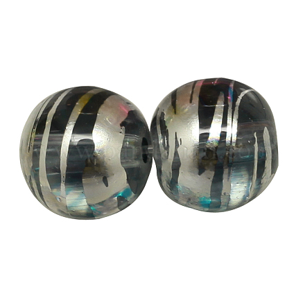 Chapelets de perles en verre transparent peint DGLA-S110-8mm-CD57-1