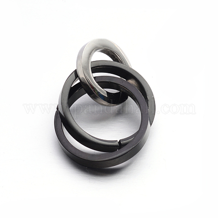 304 Stainless Steel Interlocking Ring Pendants STAS-E090-90B-1