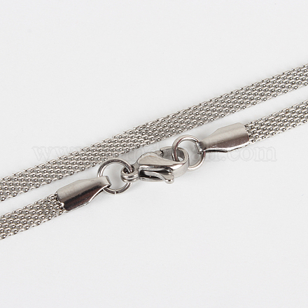 304 Halskette aus Edelstahlgewebe STAS-P045-15P-1