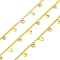 Handmade Brass Curb Chains, with Clear Cubic Zirconia, Spool, Long-Lasting Plated, Soldered, Lead Free & Cadmium Free, Oval, Real 18K Gold Plated, Links: 2x2x1mm, Charm: 8x4x1mm and 6.5x4.5x2mm