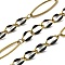 304 Stainless Steel Enamel Link Chains, Soldered, with Spool, Ion Plating(IP), Black, 20x6x1mm