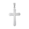 304 Stainless Steel Pendants, Cross Charm, with Rhinestone, Stainless Steel Color, 45.5x27.5x2.5mm, Hole: 9x5.5mm