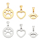 6Pcs 6 Style 304 Stainless Steel Pendants, Manual Polishing, Mixed Shapes, Golden & Stainless Steel Color, 1pc/style