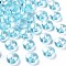 Transparent Acrylic Beads, Flat Round, Medium Turquoise, 14x7mm, Hole: 2mm, about 99pcs/81g