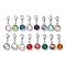 304 Stainless Steel Rhinestone Pendants, Lobster Claw Clasp, Mixed Color, 27mm